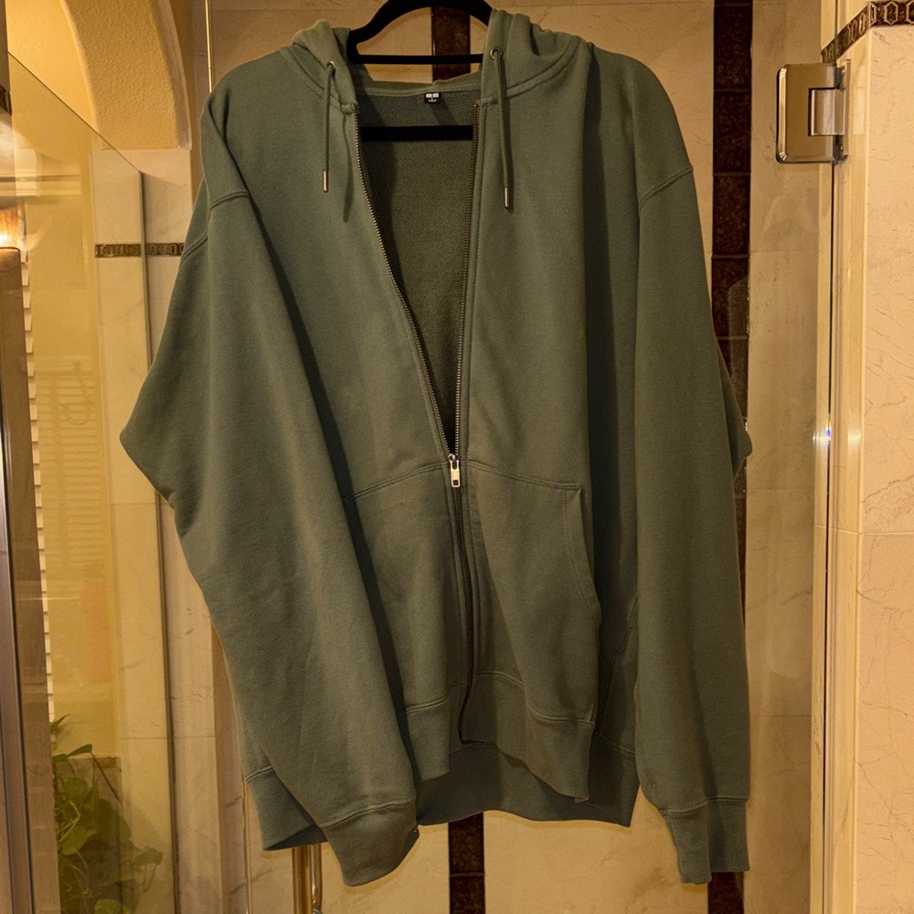 Green Uniqlo Zip-Up Hoodie